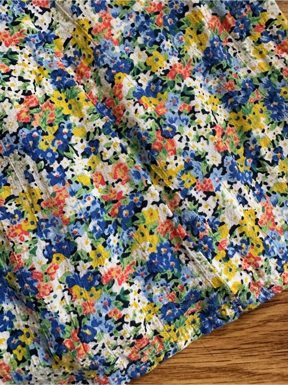 Faithfull the Brand floral mini dress Size 10 Blue White Yellow Orange - Picture 10 of 13